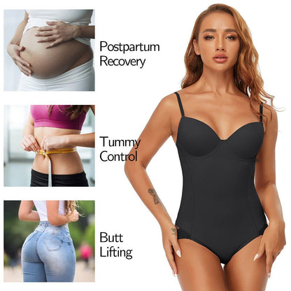 🔥SISTA DAGEN REA 50 % RABATT🔥Shapewear-bodysuit med behå | Rynkad, smalande, justerbar midja✨