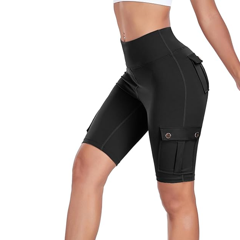 Biker Shorts med hög midja i stretch för kvinnor