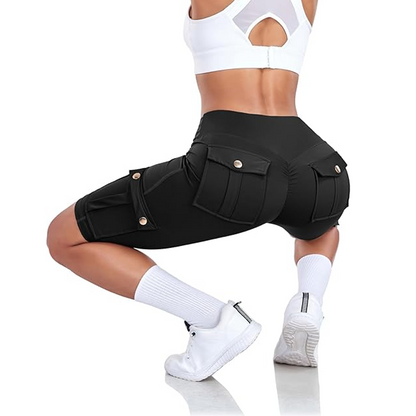 Biker Shorts med hög midja i stretch för kvinnor