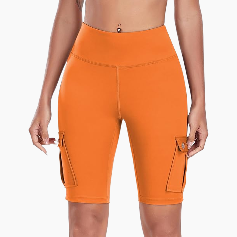Biker Shorts med hög midja i stretch för kvinnor