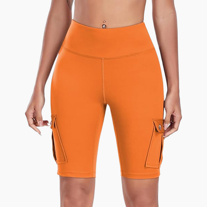 Biker Shorts med hög midja i stretch för kvinnor