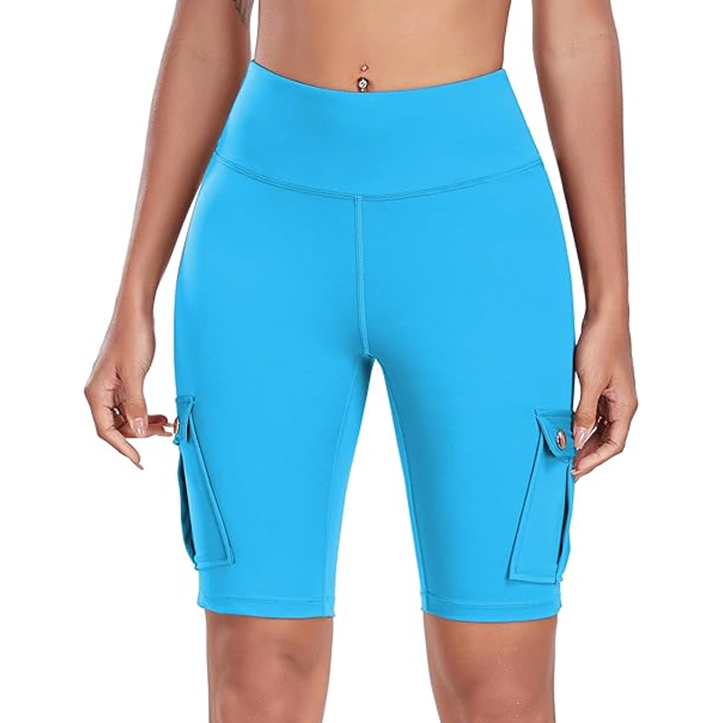 Biker Shorts med hög midja i stretch för kvinnor
