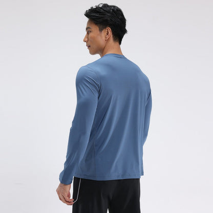 Casual långärmad snabbtorkande sport-T-shirt för män