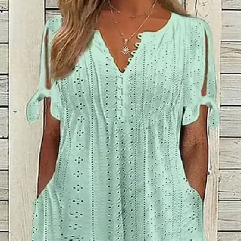 ⏰Begränsad tid 50% rabatt🌸 Elegant V-Neck Cutout Damklänning (begränsad upplaga)
