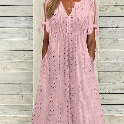 ⏰Begränsad tid 50% rabatt🌸 Elegant V-Neck Cutout Damklänning (begränsad upplaga)