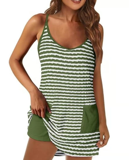 🔥2026 SOMMAR NY ART 50% RABATT🎁Ärmlös sommarklänning för kvinnor med shorts