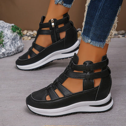 🔥Sista dagen 50% rabatt - Bekväma lätta wedge sandaler med dragkedja i sidan
