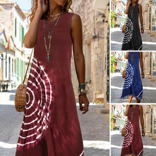 👗✨Avslappnad ärmlös midiklänning - bekväm och snygg för sommaren!☀️