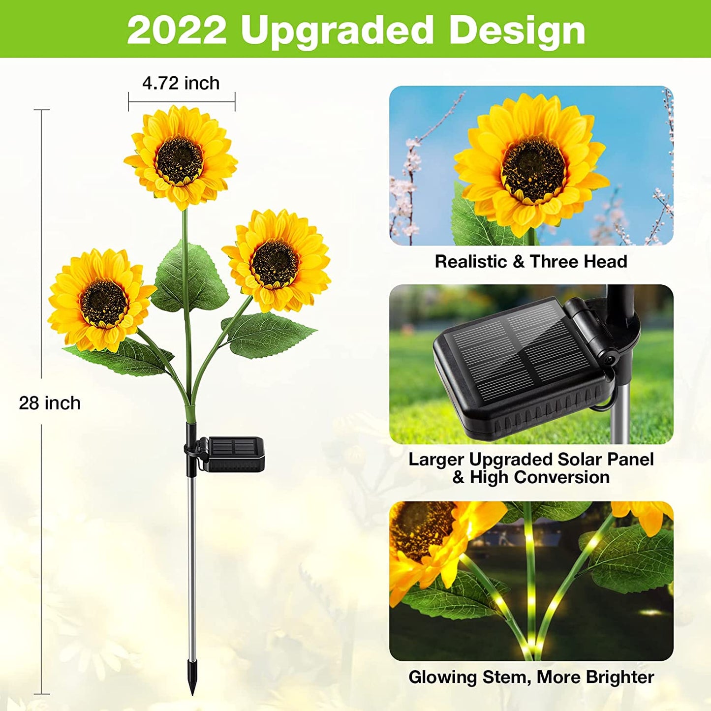 🌻 50% RABATT NU! 🌞 Solros Solenergidriven Trädgårdslykta – LED-belysning & Realistisk Design ✨