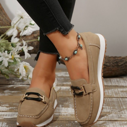 🥿✨Casual Loafers med tjock sula och ovandel i fuskmocka Ortopediska skor