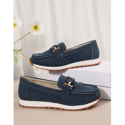 🥿✨Casual Loafers med tjock sula och ovandel i fuskmocka Ortopediska skor