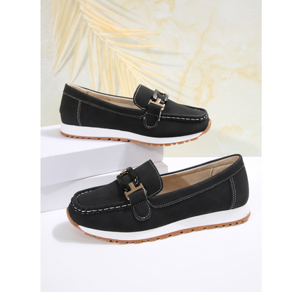 🥿✨Casual Loafers med tjock sula och ovandel i fuskmocka Ortopediska skor