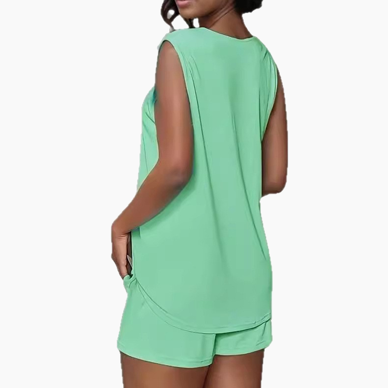 🎉Sista dagen på rean – 50 % rabatt✨2-delat set med ärmlös linne och shorts