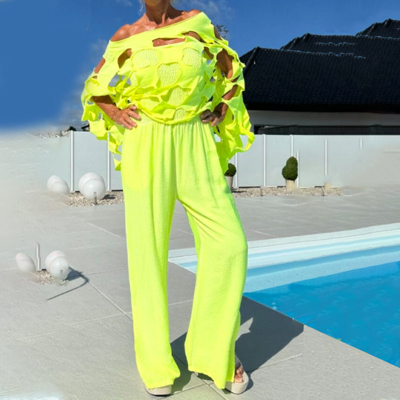 🔥 50 % RABATT! Topp & jumpsuit-set – trendig cut-out design med elegant sommarstil ✨👗