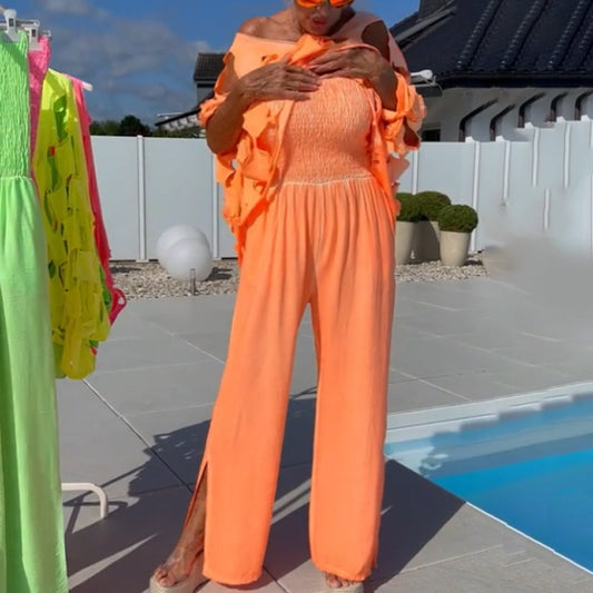 🔥 50 % RABATT! Topp & jumpsuit-set – trendig cut-out design med elegant sommarstil ✨👗