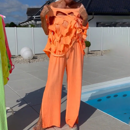 🔥 50 % RABATT! Topp & jumpsuit-set – trendig cut-out design med elegant sommarstil ✨👗