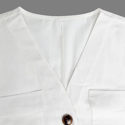 V-ringad lös jumpsuit för kvinnor