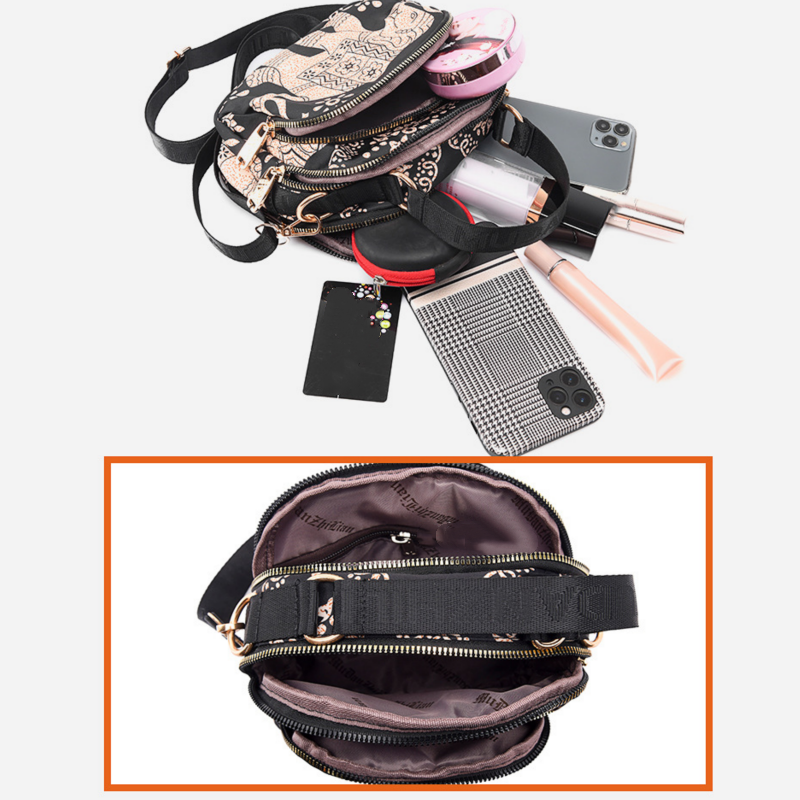Crossbody-väska med modernt tryck för kvinnor