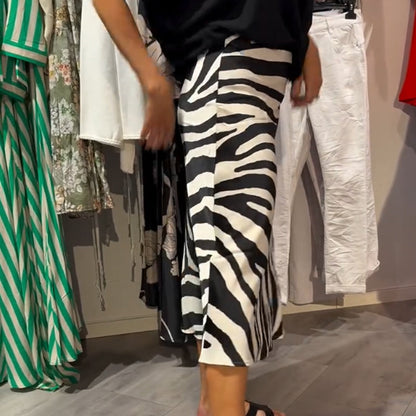 Knot Front Blouse & Midi Skirt Casual Set för kvinnor