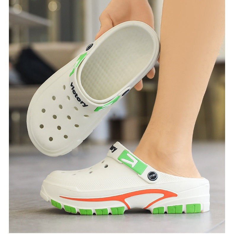 Andningsaktiva slip-on-sandaler för män