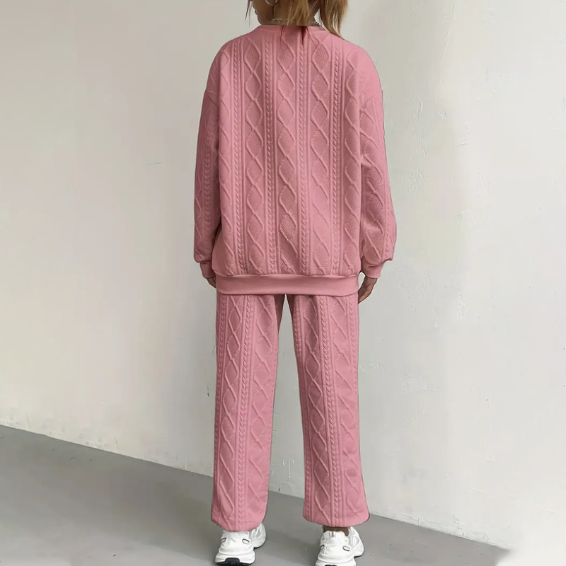 Bästsäljare🔥 🧵 Kabelstickat set med tröja och byxor