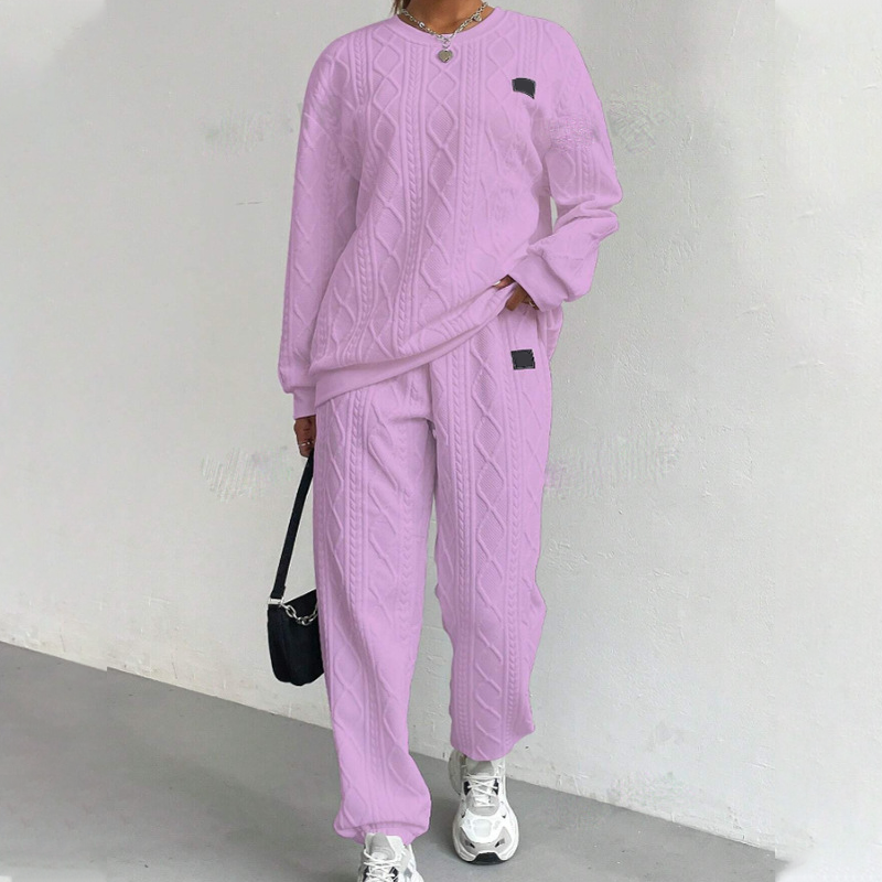 Bästsäljare🔥 🧵 Kabelstickat set med tröja och byxor