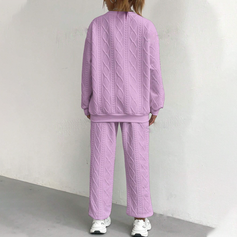 Bästsäljare🔥 🧵 Kabelstickat set med tröja och byxor