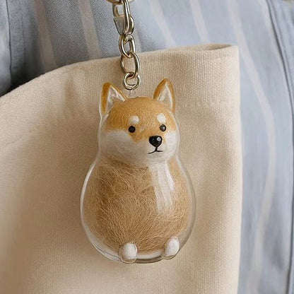 🐶Dog Hair Collector Nyckelring Charm Minnesmärke Förvaringslåda