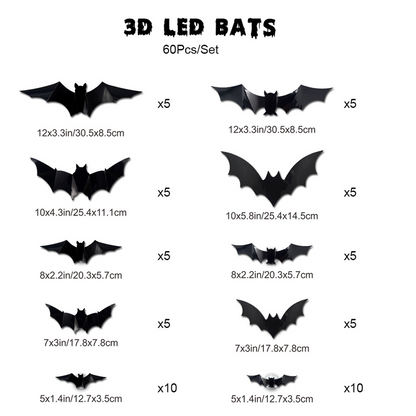3D Fladdermus LED Vägglampa Dekoration