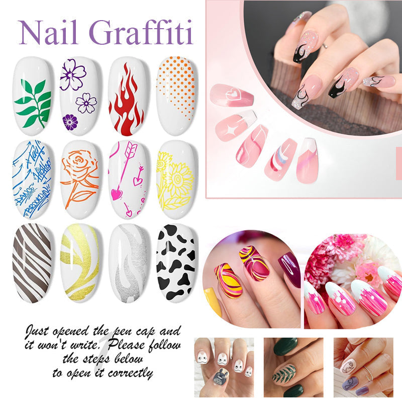 🎁 HET REA 50% ⏳Nagelkonstpennset i 12 färger