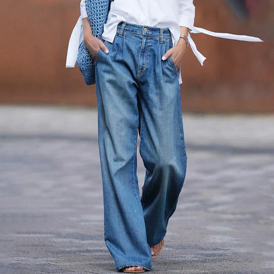 Tvättade casualjeans för kvinnor