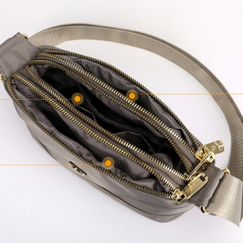 Minimalistisk axel- och crossbodyväska i nylon med stor kapacitet