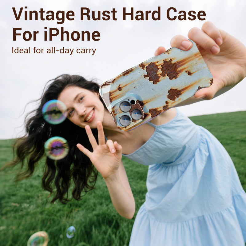 🔥2025 NY ARRIVAL 🔩Vintage Rost Hårt fodral för iPhone