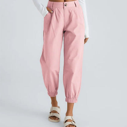 Casual Tapered Pants med sidofickor för kvinnor