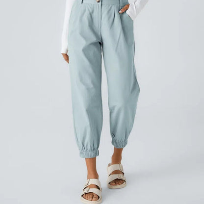 Casual Tapered Pants med sidofickor för kvinnor