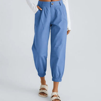 Casual Tapered Pants med sidofickor för kvinnor