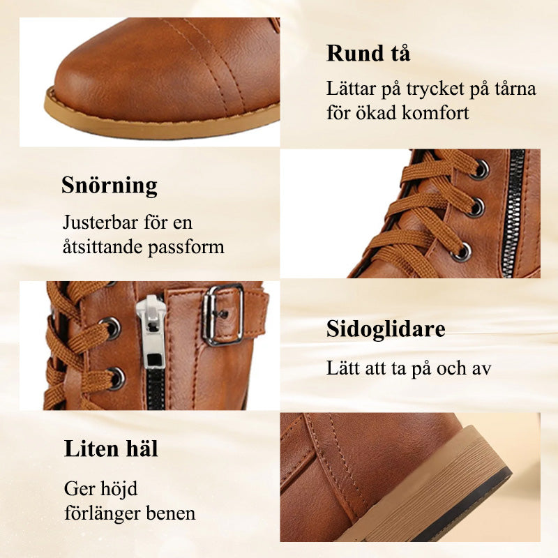 👢Ortopediska damstövlar med rund tå och sidodragkedja