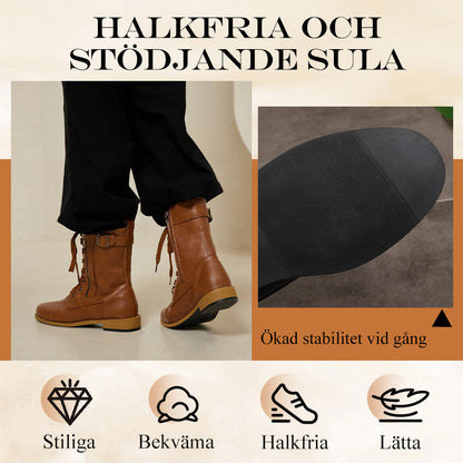 👢Ortopediska damstövlar med rund tå och sidodragkedja