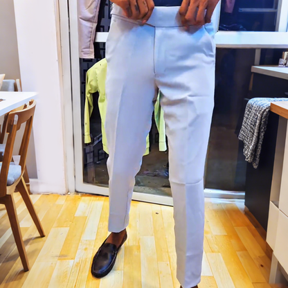 Chic Cropped Pants With Crossover Waistband