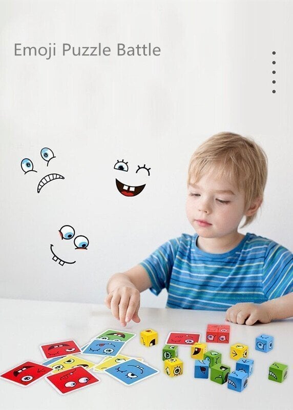 👼5D uttryck ändra ansikte byggstenar leksak