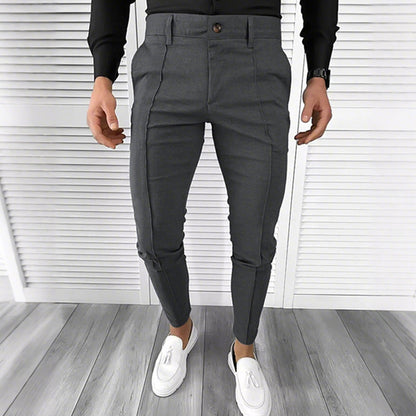 Hemmabyns enfärgade dressbyxor för män