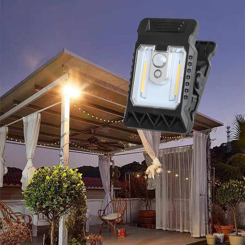 🌿Solcellslampa med klämma för utomhusbruk och rörelsesensor🏡✨