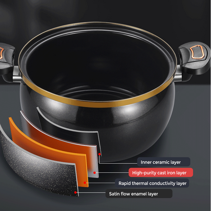 🍲 60% RABATT! 🔥 Mikrotryck Emaljerad Gryta med Stor Kapacitet – Jämn Värmefördelning, Hållbar & Perfekt för Långkok 🥘