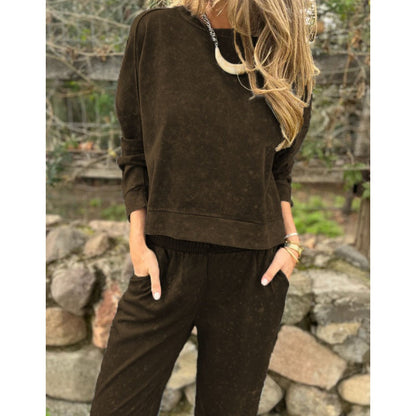 🔥Rea under begränsad tid🔥Set med vintage-tröja och byxor, tvättad