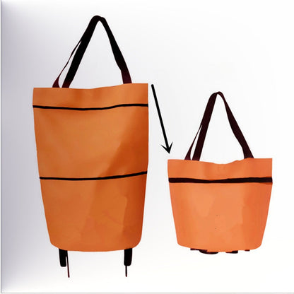 🧳 2‑i‑1 Hopfällbar Shoppingvagn – Stor Kapacitet & Slitstarkt Oxford-tyg – Perfekt för Matbutik, Marknad, Camping & Resor 🌿