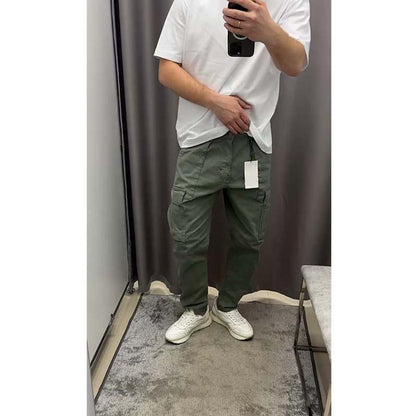 Hemmets solida casual-cargobyxor för män