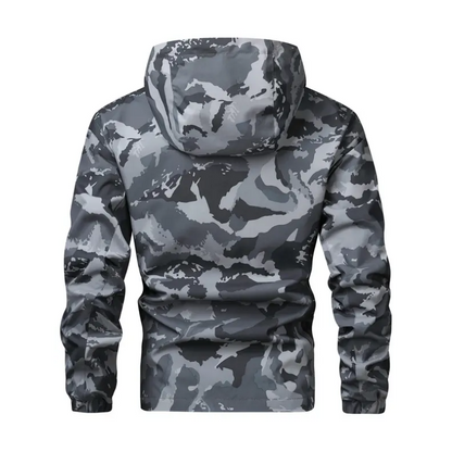 Camouflage Huvjacka med Flera Fickor för Herrar