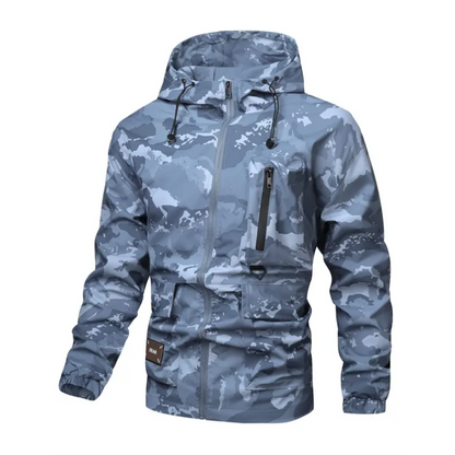Camouflage Huvjacka med Flera Fickor för Herrar