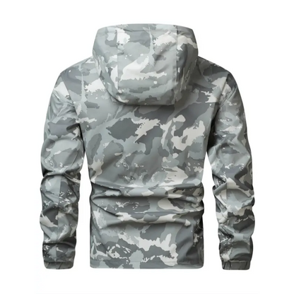Camouflage Huvjacka med Flera Fickor för Herrar