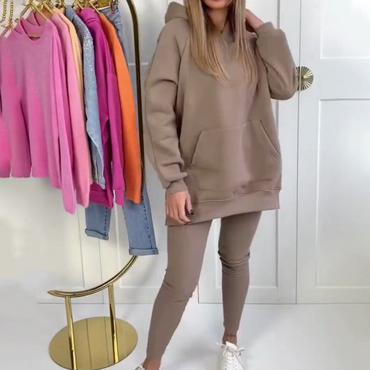 🔥Rea - 50% rabatt🔥Dammode i två delar: Huvtröja och byxor